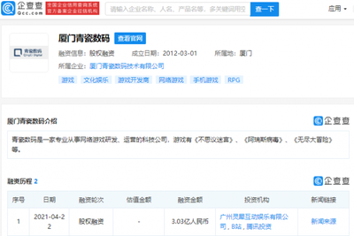 多家科技巨頭投資網絡游戲研發(fā)商——廈門青瓷數(shù)碼，推動軟件開發(fā)創(chuàng)新